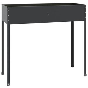vidaXL Kukkalaatikko antrasiitti 100,5x40,5x90 cm galvanoitu ter&auml;s