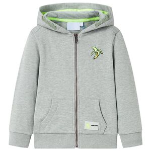 Lasten vetoketjullinen huppari vaalea meleerattu khaki 104