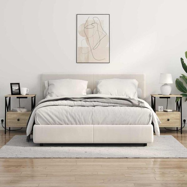 vidaXL Y&ouml;p&ouml;yt&auml;kaappi 2 pcs Sonoman tammi 41,5 x 40,5 x 55 cm