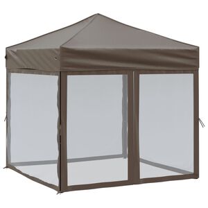 vidaXL Kokoontaittuva juhlateltta sivuseinill&auml; taupe 2x2 m