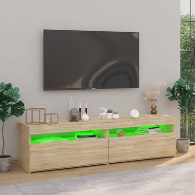 vidaXL TV-tasot 2 kpl LED-valoilla Sonoma-tammi 75x35x40 cm
