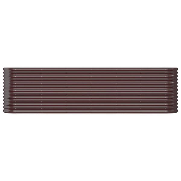 vidaXL Korotettu kukkalaatikko galvanoitu teräs 260x40x68 cm ruskea