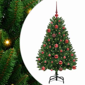vidaXL Tekojoulukuusi 120 cm 150 LEDi&auml; L&auml;mpim&auml;n Valkoinen PVC ja ter&auml;s
