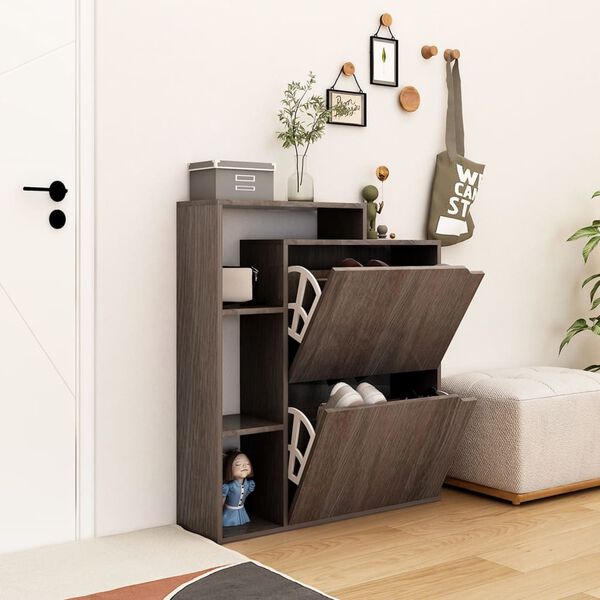 vidaXL Kenk&auml;kaappi harmaa Sonoma-tammi 79,5x24x90,5 cm lastulevy