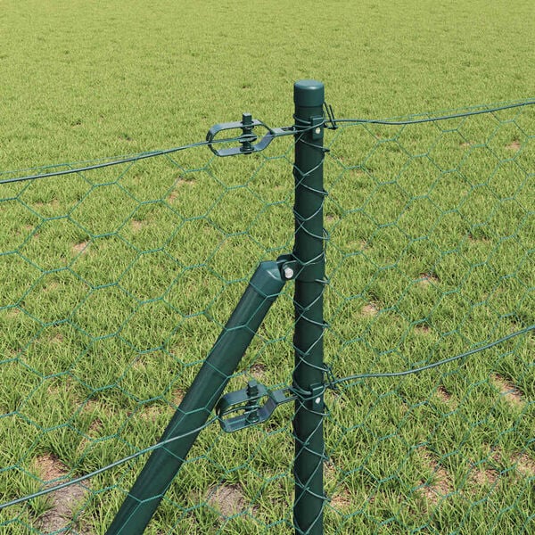 vidaXL Aitalatu Vihreä 10 x 0,6 m (50 mm verkko) Terästä ja PVC:tä