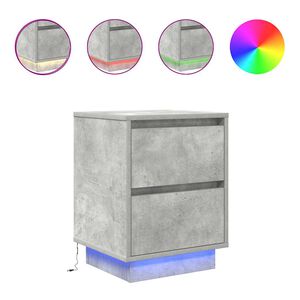 vidaXL y&ouml;p&ouml;yt&auml;kaappi LED-valoilla Betoninharmaa 38x34x50 cm