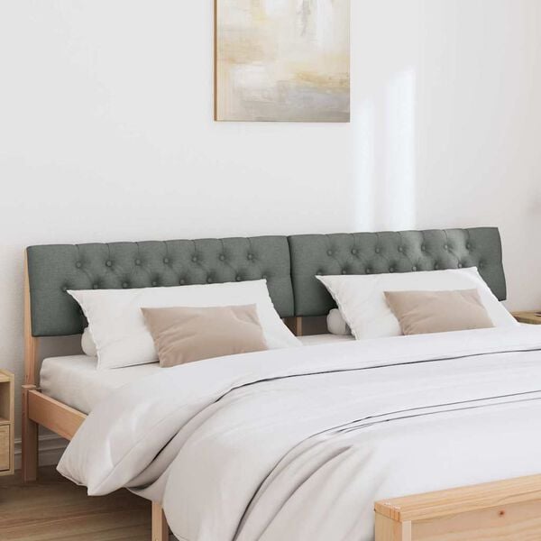 vidaXL Verhoiltu s&auml;ngynp&auml;&auml;ty Tumma harmaa 200 cm Massiivinen m&auml;nty