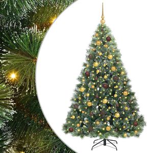 vidaXL Tekojoulukuusi 300 LED-valoilla Vihre&auml; 180 cm PE ja PVC