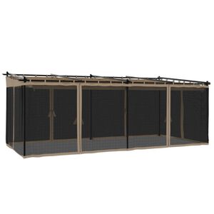 vidaXL Huvimaja verkkoseinill&auml; taupe 6x3 m ter&auml;s