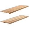 vidaXL ikkunalaudat 2 kpl K&auml;sittelem&auml;t&ouml;n 140x40x2 cm massiivipuutammea