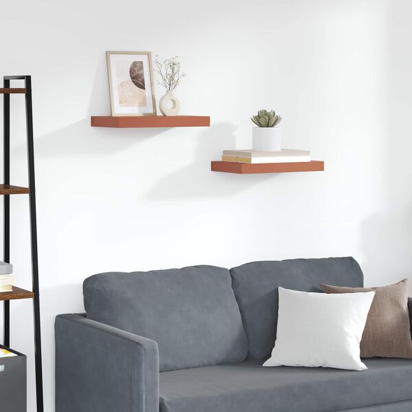 vidaXL Sein&auml;hylly 2 pcs Punainen 40 x 23,5 x 4 cm Tekninen puu