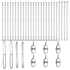 vidaXL Aitalatu Muut 26 pcs Harmaa 3,2 x 3,2 x 78,5 cm Teräs