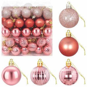 vidaXL Joulupallosetti 100 kpl Pinkki ja roosa 4 cm Polystyreeni