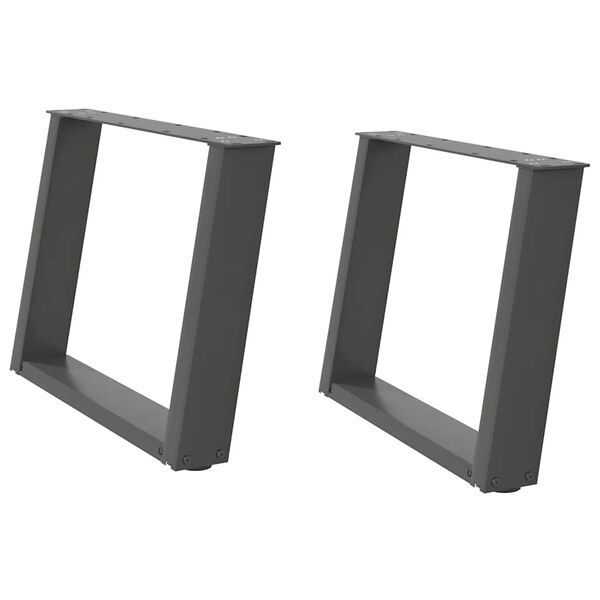 vidaXL Sohvap&ouml;yd&auml;n jalat U-muotoiset 2 kpl antrasiitti 60x(42-43) cm ter&auml;s