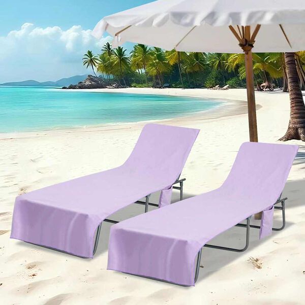vidaXL Aurinkotuoli Pyyhkeet 2 pcs Violetti 210 x 75 cm
