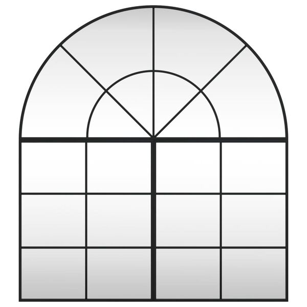 vidaXL Seinäpeili musta 100x110 cm kaari rauta