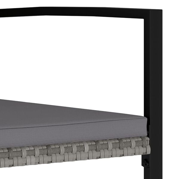 vidaXL Ulkoruokatuolit 2 kpl polyrottinki harmaa