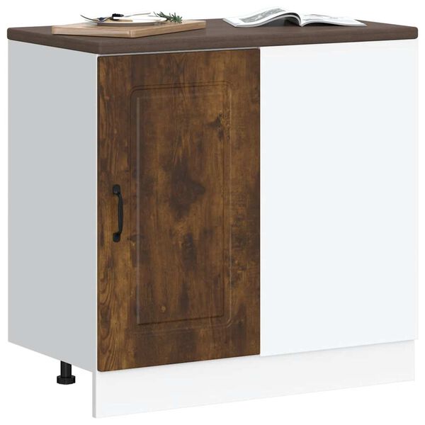 vidaXL Keitti&ouml;n pohjakaappi Kalmar savustettu tammi teknillinen puu