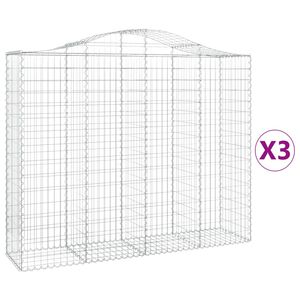 vidaXL Kaarevat kivikorit 3 kpl 200x50x160/180 cm galvanoitu rauta