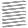 vidaXL Kirjahyllytasot 8 kpl betoninharmaa 60x10x1,5 cm lastulevy