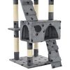 vidaXL Kissan raapimispuu sisal-pylväillä 170 cm tassunjäljet harmaa