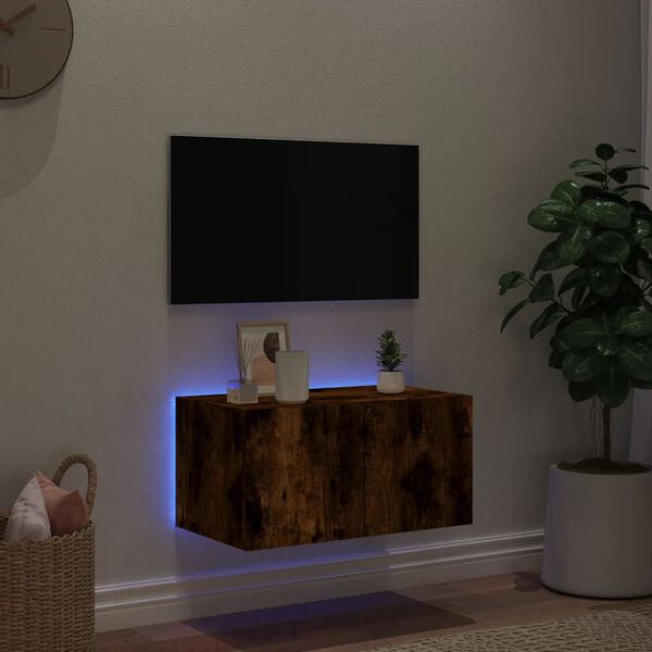 vidaXL TV-sein&auml;kaappi LED-valoilla savutammi 60x35x31 cm