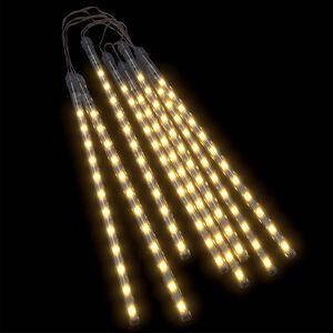 vidaXL Meteorivalot 8 kpl 30 cm 192 x LED l&auml;mmin valkoinen sis&auml;/ulko