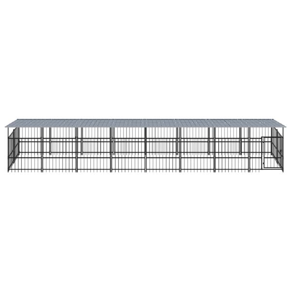 vidaXL Koiran ulkoh&auml;kki katoksella ter&auml;s 15,02 m&sup2;