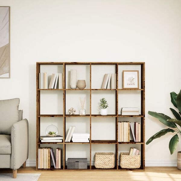 vidaXL Kirjahylly vanha puu 137,5x29x137,5 cm tekninen puu