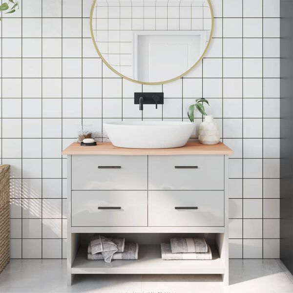 vidaXL Kylpyhuoneen ty&ouml;taso 100x30x2 cm k&auml;sittelem&auml;t&ouml;n t&auml;ysi puu