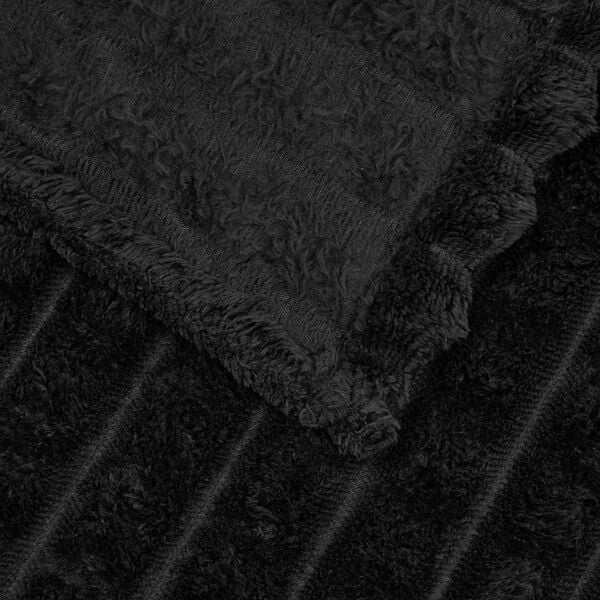 vidaXL Heittoviltti Musta 240 x 220 cm Fleese