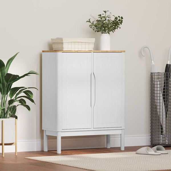 vidaXL Sivup&ouml;yt&auml; Valkoinen 70 x 30 x 70,5 cm Massiivinen m&auml;nty