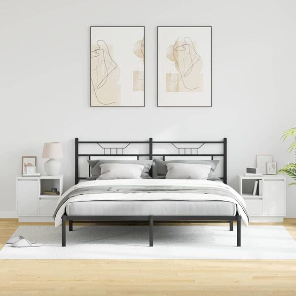 vidaXL Yöpöytäkaappi 2 pcs Valkoinen 50 x 34,5 x 50 cm. Tekninen puu