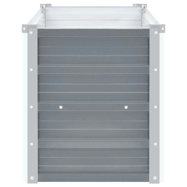 vidaXL Korotettu kukkalaatikko galvanoitu ter&auml;s 160x40x45 cm harmaa