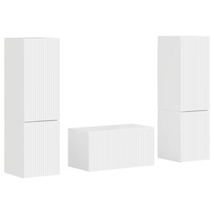 vidaXL TV-tasosetti 5 pcs Korkean kiillon valkoinen Tekninen puu