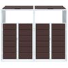 vidaXL Wheelie Bin S&auml;ilytys Double Bins Ruskea 144x81x113 cm Ter&auml;s
