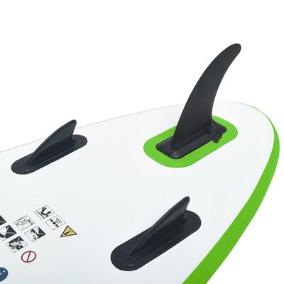 vidaXL Täytettävä SUP-lautasarja vihreä ja valkoinen