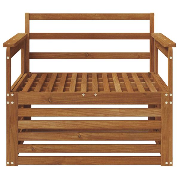 vidaXL 2 Kappale Sohva k&auml;sinojilla Tihe&auml; akasiapuu Luonnollinen