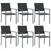 vidaXL Puutarhatuolit 6 kpl 54x62,5x89 cm musta polyrottinki