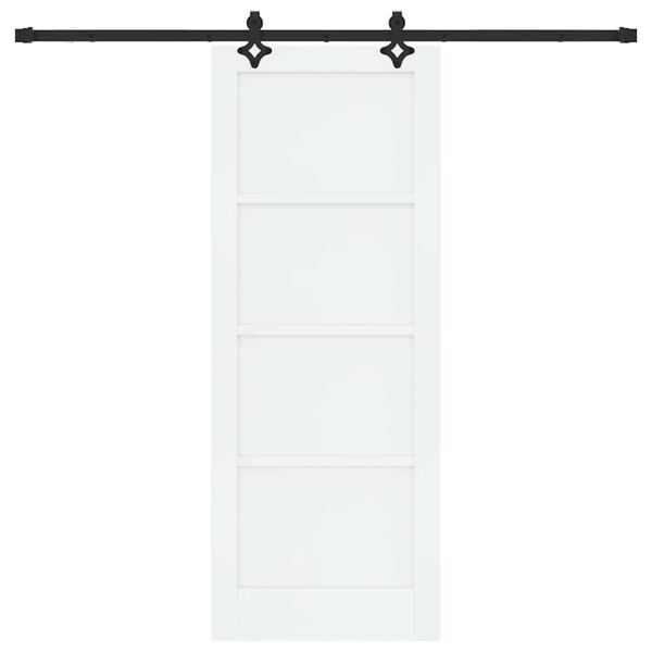 vidaXL Liukuovi ORKDAL Valkoinen 78 x 202 cm Massiivinen m&auml;nty