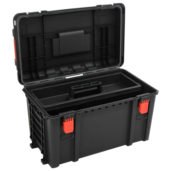vidaXL Kannettava Flight Case Musta 57x35x32,5 cm PP