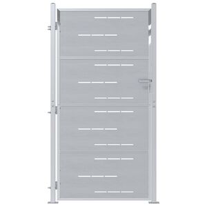 vidaXL Puutarhaportti 85 x 174 cm Ruostumaton ter&auml;s Hopea Lukittava
