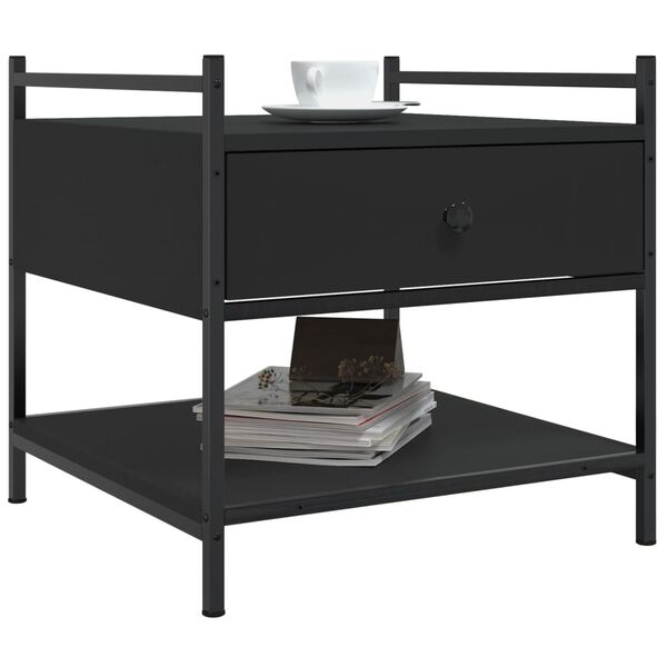 vidaXL Sohvapöytä musta 50x50x50 cm tekninen puu