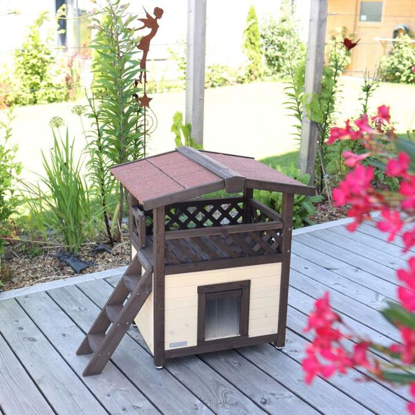 Kerbl Lämmitetty kissatalo 4 vuodenaikaa Deluxe 88x57x77 cm t.ruskea