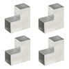 vidaXL Tolppaliittimet 4 kpl L-muoto galvanoitu metalli 101x101 mm