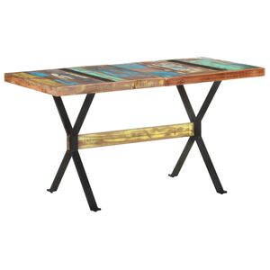 vidaXL Ruokap&ouml;yt&auml; 140x70x76 cm kierr&auml;tetty t&auml;yspuu
