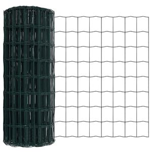 vidaXL Euroaita Vihreä 0,6 x 10 m PVC-pintainen rauta