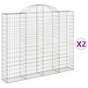 vidaXL Kaarevat kivikorit 2 kpl 200x30x160/180 cm galvanoitu rauta