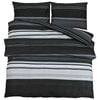 vidaXL 2 kpl 200 x 200 cm + 60 x 70 cm 100% Cotton Black Stripes