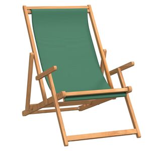 vidaXL Kokoontaitettava tuoli, massiivipuuta, tiikkivihre&auml;
